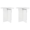 Side Table Set 2 Pcs High Gloss White Ø 39 X 38 Cm Engineered Wood