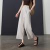 SOFSIL Women's 2026 Summer Linen Wide-Leg Cropped Pants