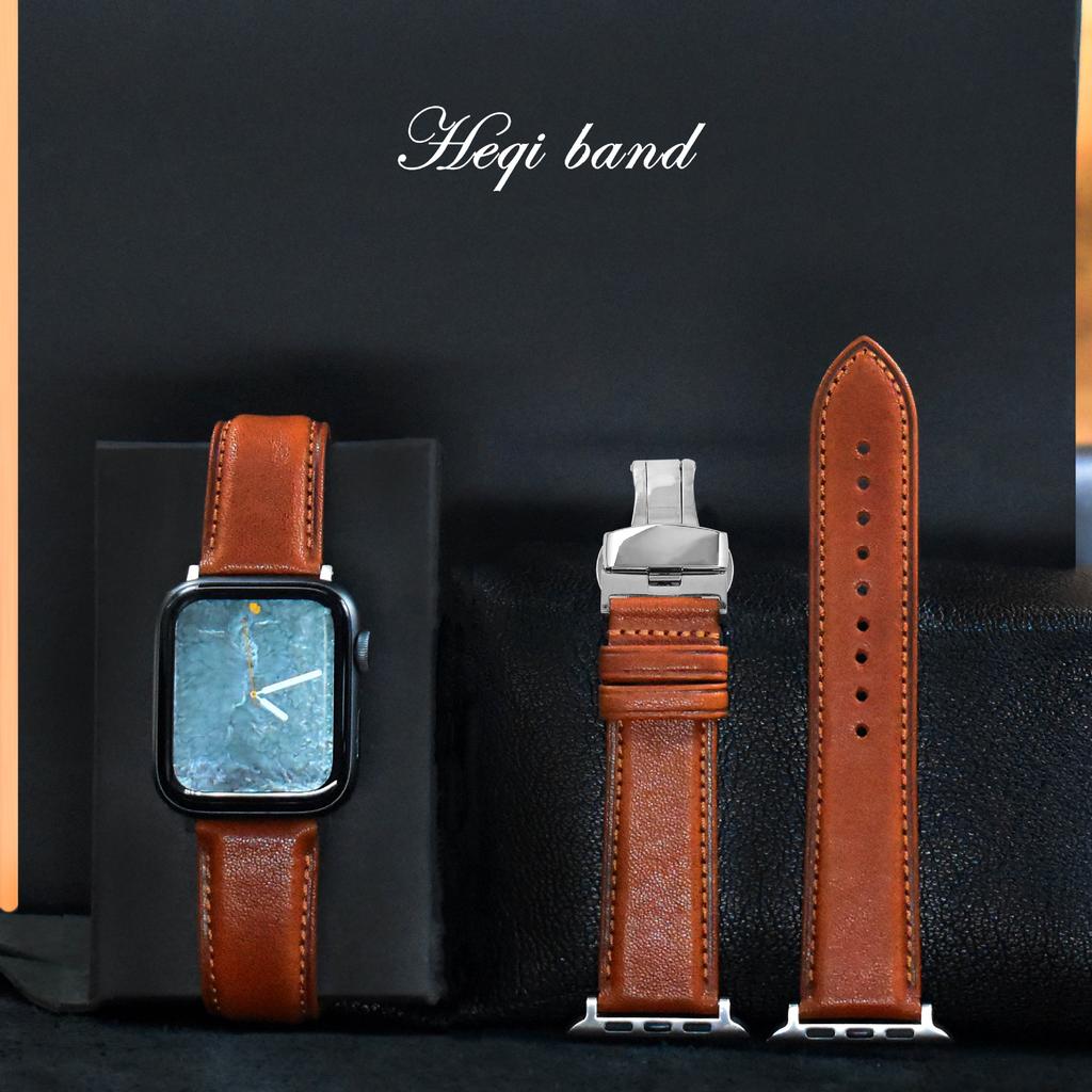 Applicable To Apple Iwatch8/7 Generation Apple Leather Watch With 42Mm Vegetable Tanned Leather Strap