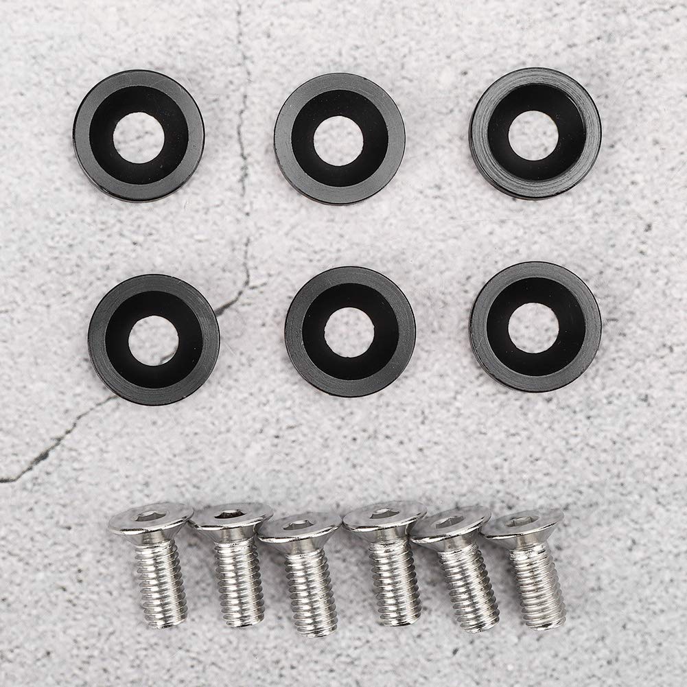 Elerose Aluminum Fender Bumper Washer, 6 Pcs M8 Universal Gasket Washers Spacer Car Motorcycle