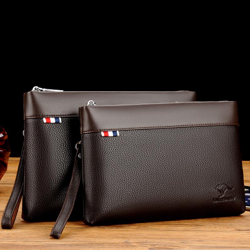 

Men s Large Capacity Soft Leather Clutch Wallet - Trendy Casual Handbag & Envelope Bag Small Brown