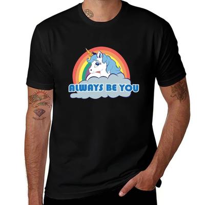 Einhorn sei immer du T-Shirt Baumwoll-T-Shirts hochwertige T-Shirts für Mann Baumwolle weiches T-Shirt