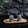 Artwork Awakening Lion Ornament 3D Lion Mascot Statue Cute Chinese Stone Lion Ornament  Tea Pet