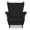 Bella Scandinavian Family Meble Wing Chair, Black Velvet, Pleasant, Nice