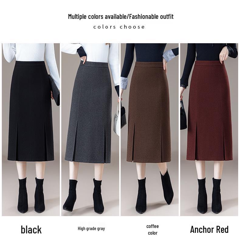 Autumn 2025 Bestseller: Versatile High-Waisted Pleated Skirt with Slit - Loose, Casual, and Flattering