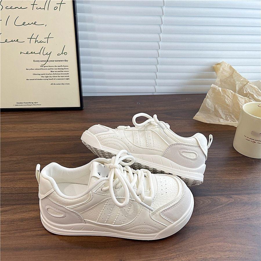 Hong Kong style platform white shoes women's 2025 autumn new German training shoes students versatile sports and leisure board shoes ins tide