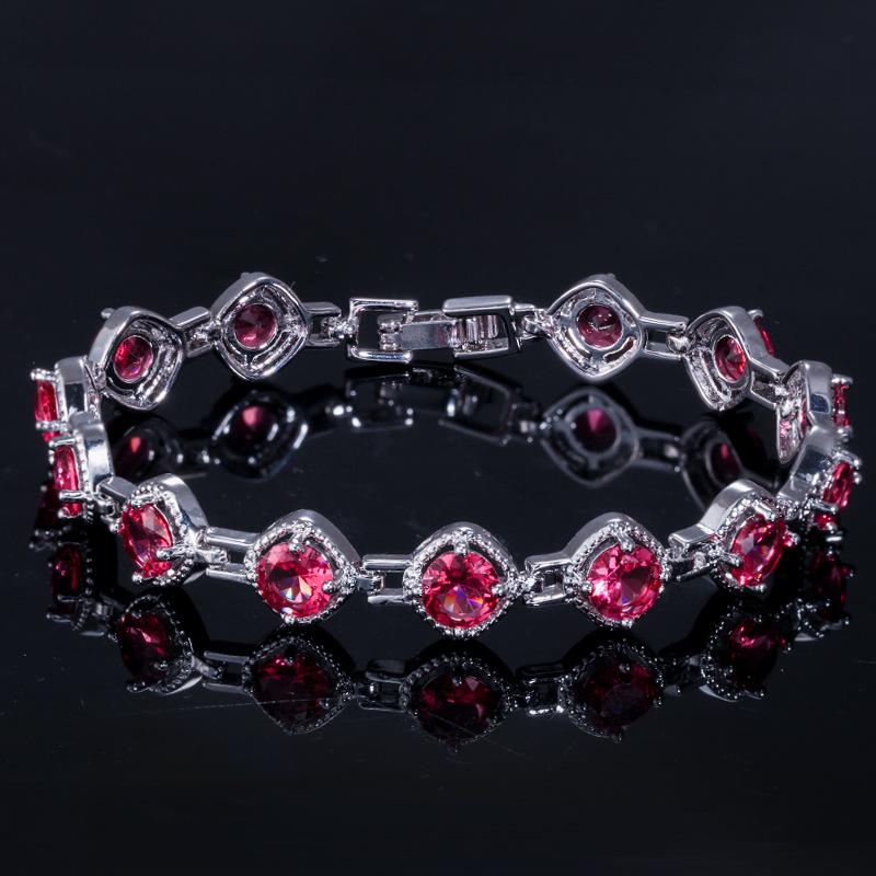 Super Flash Zircon Bracelet, Simple And Popular Temperament, Women'S Hand Jewelry, Multi-Color Optional