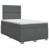 Box Spring Bed with Mattress Dark Gray 120 X 190 Cm Fabric