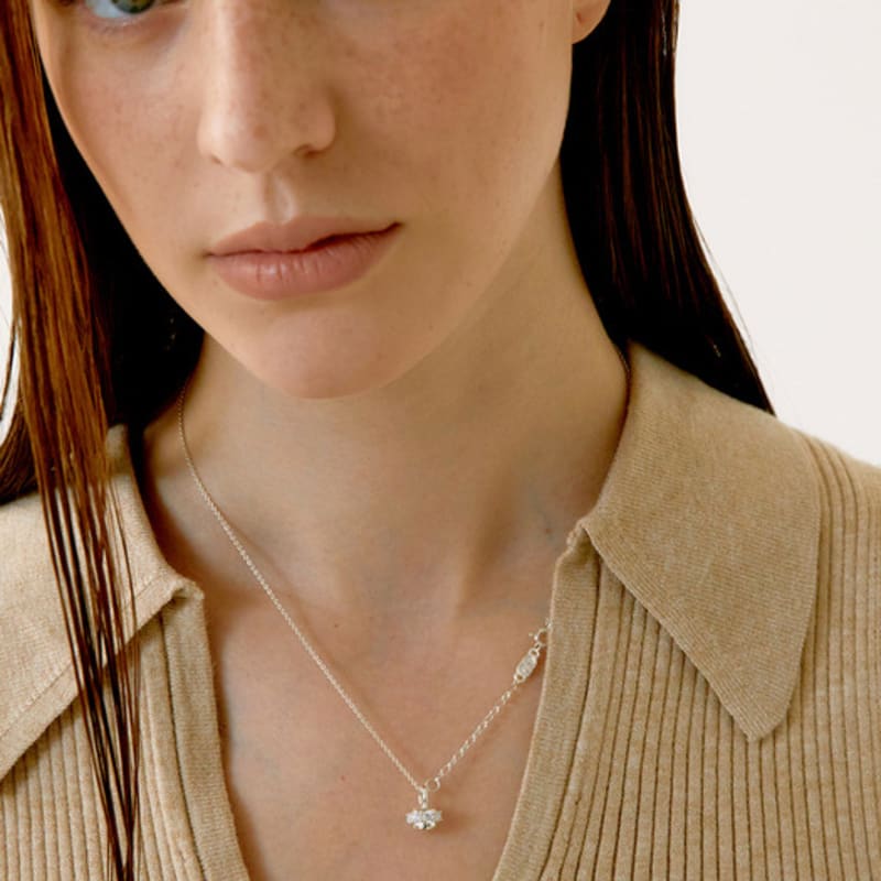 

fINE HABIT Pave Round Necklace_Natural Silver Natural Silver 45cm