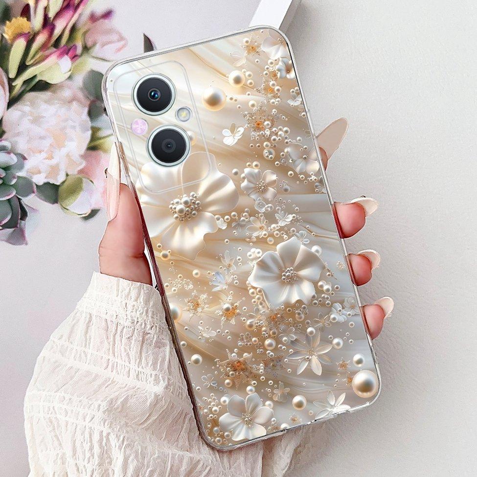 Clear For Oppo Reno 7Z 5G CPH2343 Case For Oppo Reno 8Z 5G CPH2457 Cover Luxury Butterfly Love Fashion Flowers Cool Lion Painted