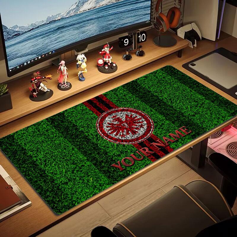 Eintracht Frankfurt Benutzerdefinierter Name Große Größe Mauspads Große Gaming-Tischauflage Rutschfest Laptop Tablet Großes Mauspads XXL Matte Mini-PC-Spielmatte Mit Schloss