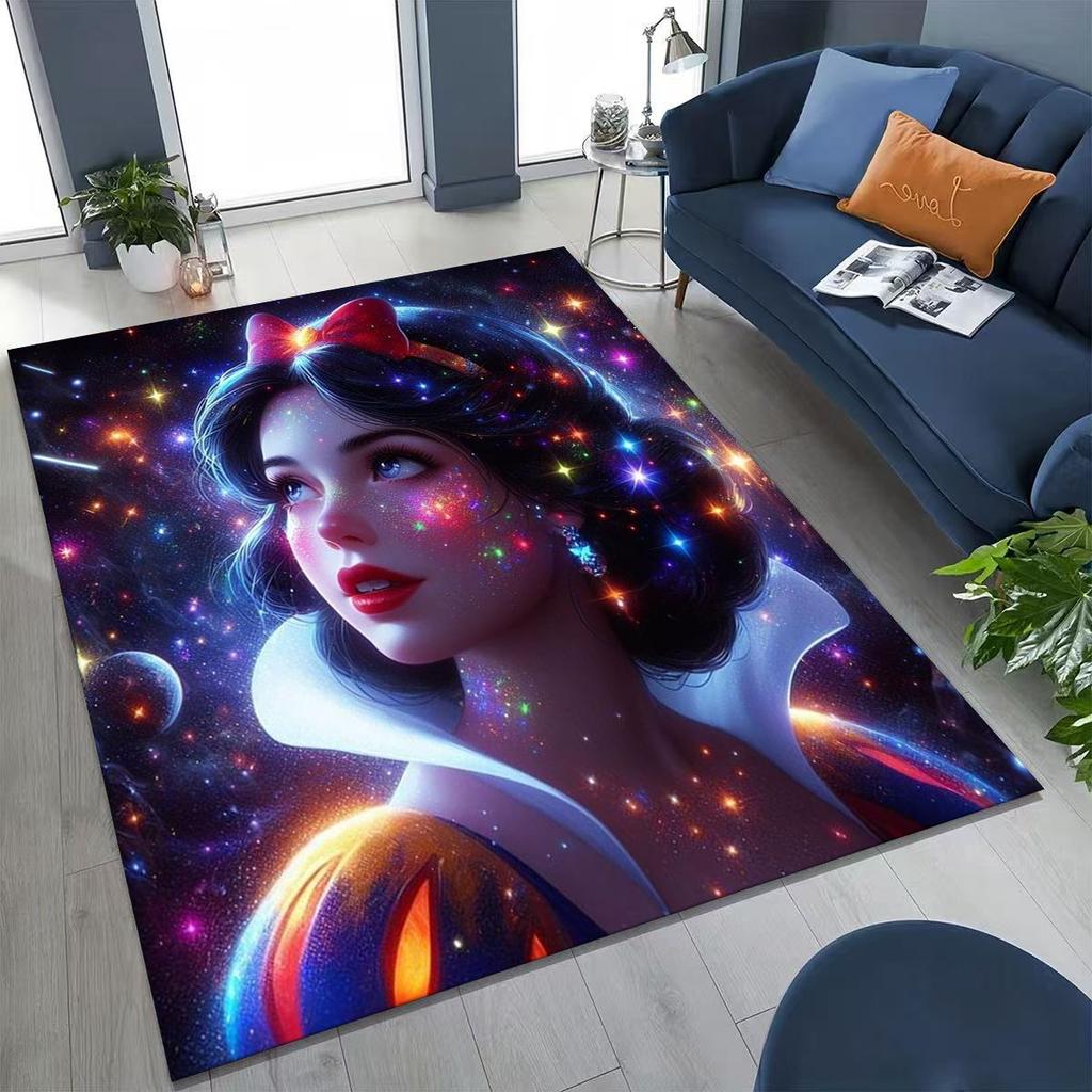 Snow White Princess Cartoon Fairy Tales Rug for Bedroom Living Room Sofa Home Doormat Decor, Large Kids Play Non-slip Floor Mat
