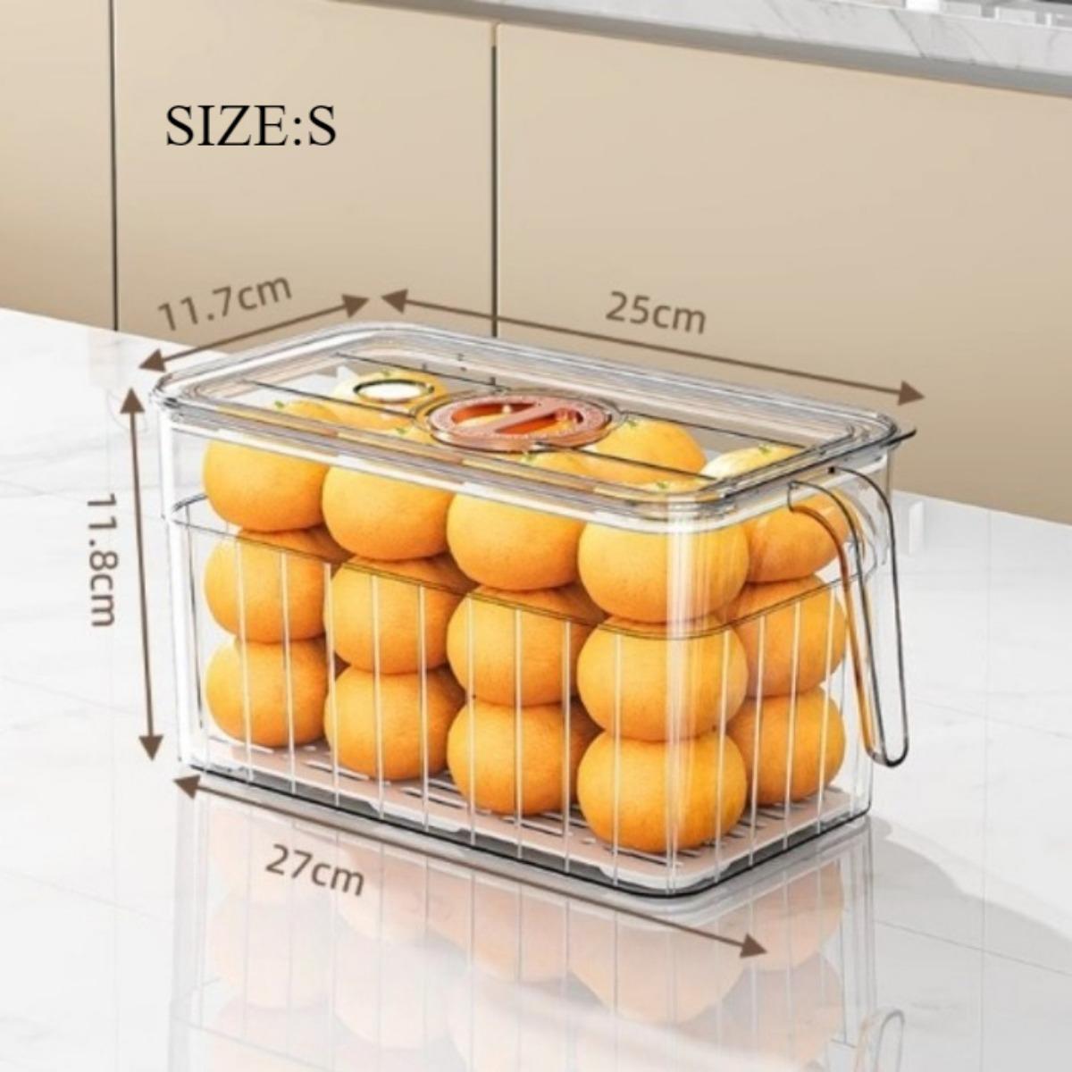 Refrigerator Storage Box, Household Fresh-keeping Box, Sealed Fresh-keeping and Freezing Special Kitchen Fruit and Vegetable Storage Box S
