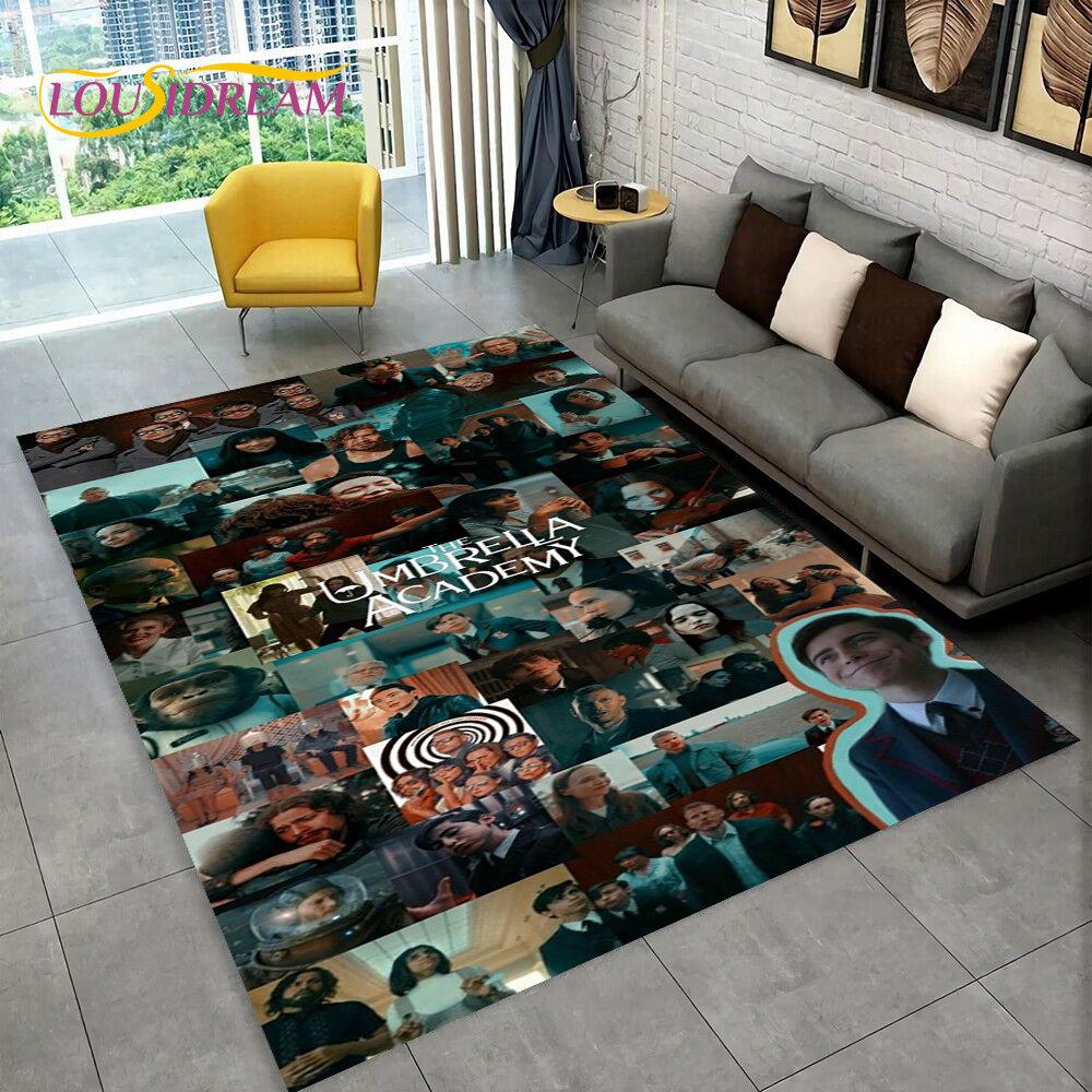 The Umbrella Academy TV-Film Teppich, Teppich für Zuhause Wohnzimmer Schlafzimmer Sofa Fußmatte Dekor, Kinder Spielteppich Rutschfeste Bodenmatte 3D