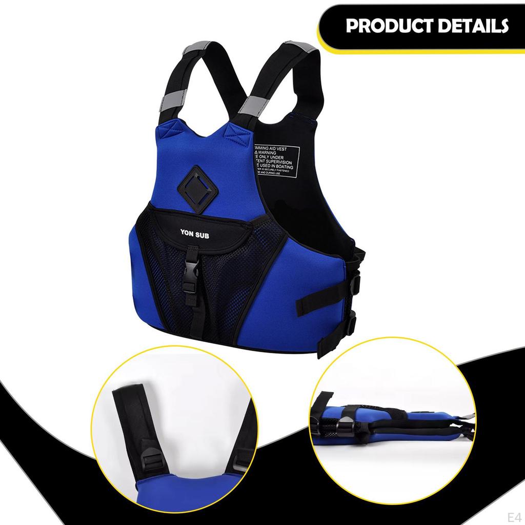 Gilet de Kayak Adulte Gilet de Sauvetage Polyvalent pour Canoë Sports Nautiques Kayak S bleu foncé