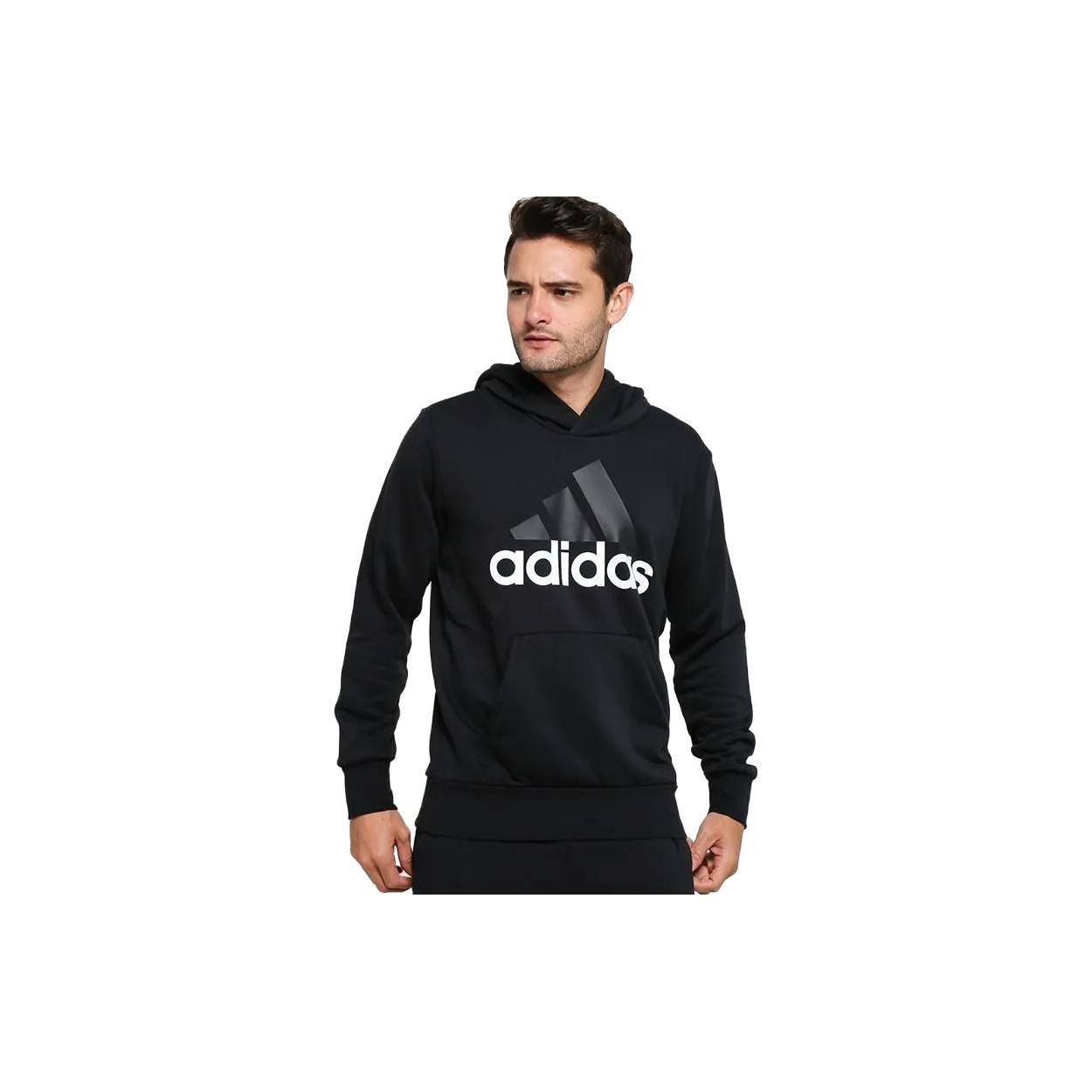 adidas Linear Pullover Hoodie  Black  Men s S98772 XS