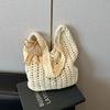 Summer Hollow Woven Shoulder Messenger Bag Women's New Seaside Vacation Beach Bag Knitted Tote Bag