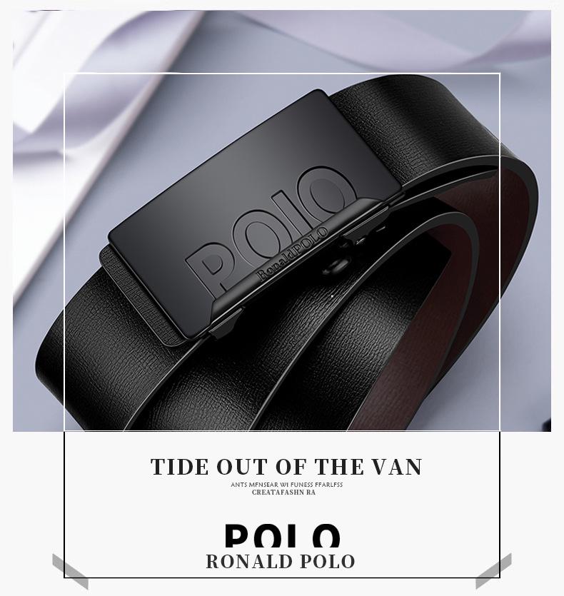 Platinumstone Men's Genuine Leather Belt - Automatic Buckle, Business Casual, in Stock.