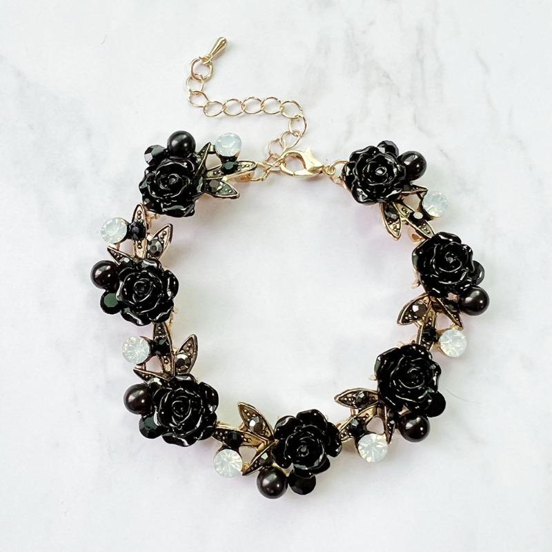 Umweltfreundliches Full-Diamond-Kamille-Halsketten-Armband-Ohrringe-Set Hof-Leicht-Luxus-Kleid Nische Perlen-Schlüsselbein-Ketten-Accessoires