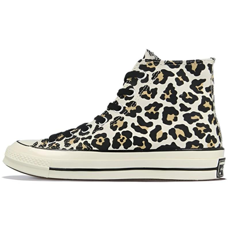 Converse Chuck Taylor All Star 1970s Comfortable and versatile high-top canvas shoes unisex leopard print