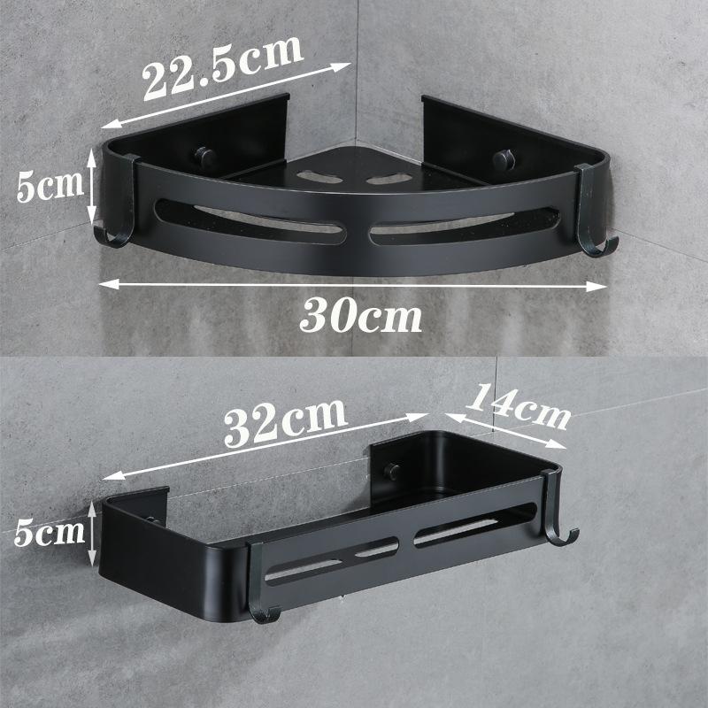 Modern 2-Tier No Drilling Aluminum Shower Shelf Corner Bathroom Organizer Wall Mounted Storage Rack