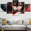 5 Pieces Canvas Wall Arts Anime Poster Painting Modular Picture Print Attack On Titan Wallpaper Home Decor Bedroom Teenager Gift