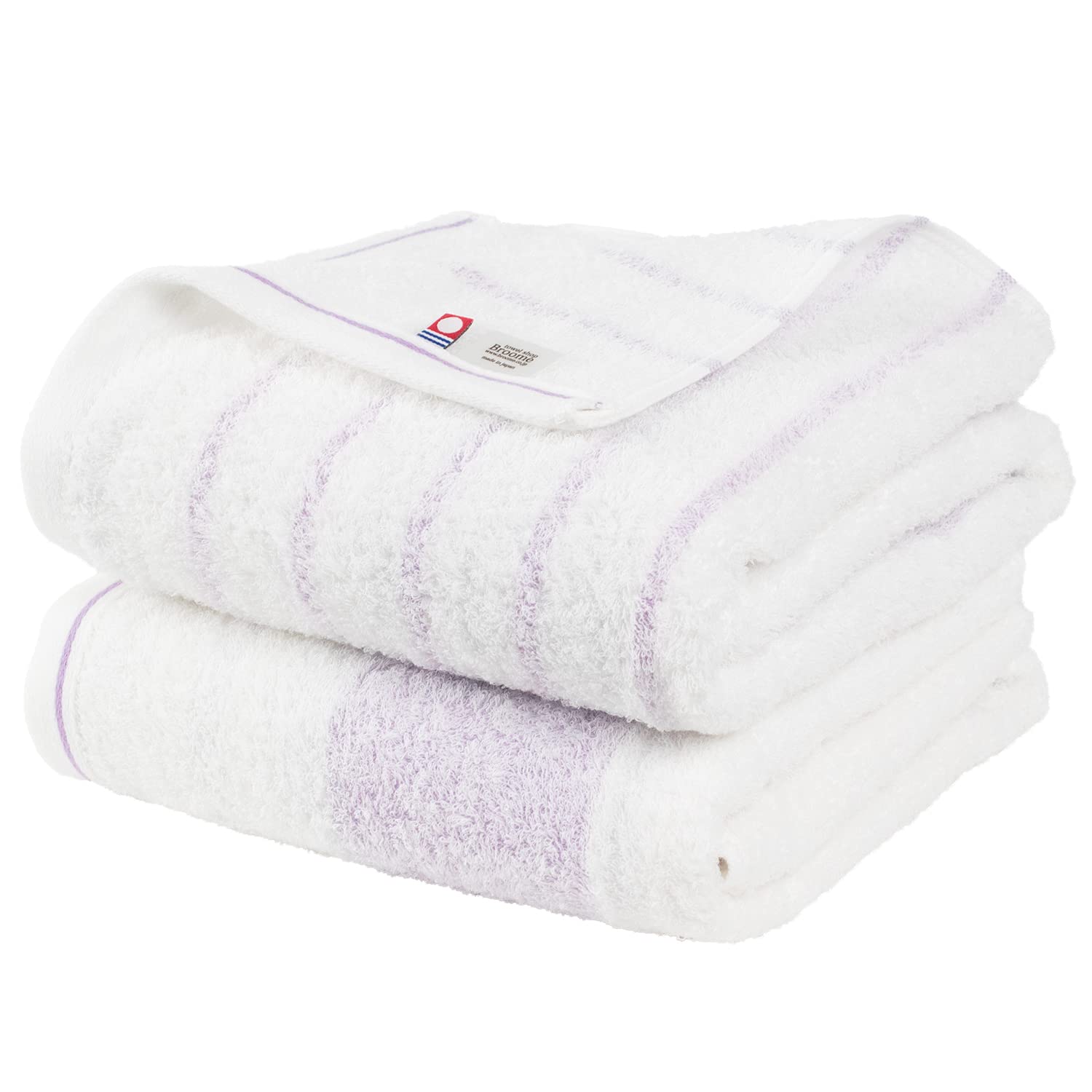 

Bloom Imabari Towel Certified Bath Towel Natural Suitable for Indoor Made in Japan 2-Piece Set, Border, Absorbent, Quick-Drying, Drying, Soft, 100% фиолетовый