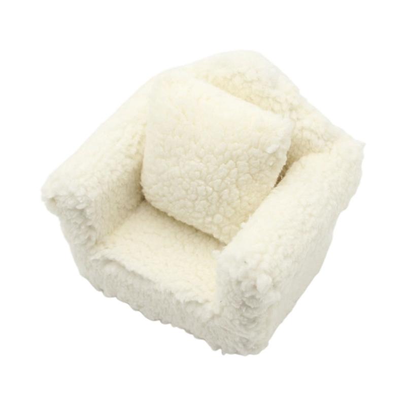 OB11 tiny house tiny Couch Soft Single Armchair With Decorative Pillow Compact Furniture Model