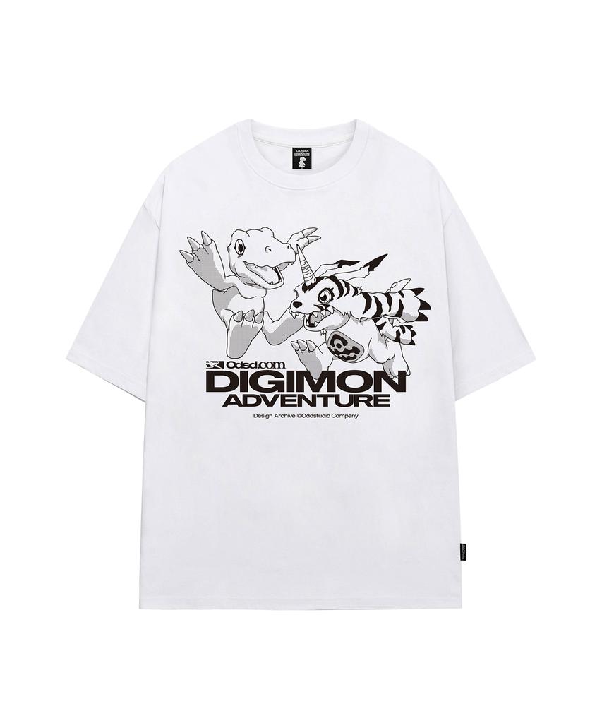 ODDSTUDIO [Digimon Adventure] Agumon & Gabumon Overfit T-Shirt - 2 Colors