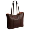 Coach Tote Bag 28 With Metal Logo Snap Closure Polished Pebble Leather Women tote bags Brass Maple CU056-B4MPL