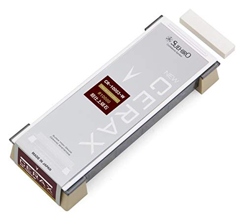

Suehiro Non-Absorbent Ceramic Whetstone #10000 Super Finishing Whetstone CR-10003-W with Stand