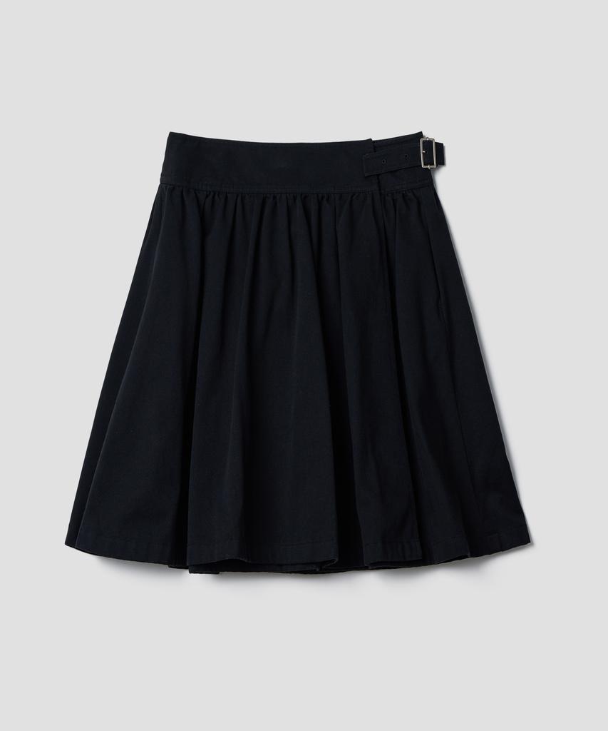 Tudment A-Line Flared Wrap Skirt_Black