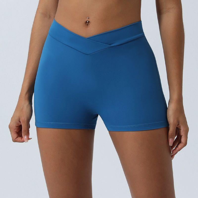 

Fashion New Polo Collar Halterneck Yoga Clothes Vest Push-up Beauty Back Exercise Bra Running Fitness Underwear with Chest Pad M (recommended 70D-75C) Aquamarine shorts