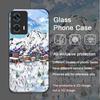Oil Painting Art Snow Scenery Skiing Tempered Glass Phone Case for Motorola Moto G85 G84 G75 Edge 50 Fusion 40 Neo 30 Pro Covers