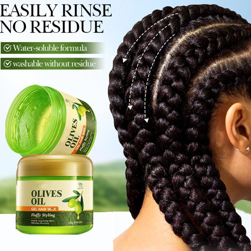 Olive Oil Gel Hair Wax 280g - 48H Fluffy Hold, Non-Sticky, Adds Natural Shine