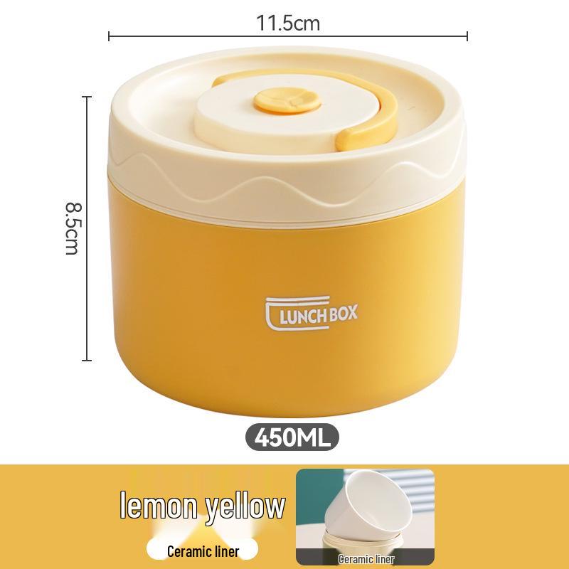 Microwaveable Insulated Ceramic Bento Lunch Box - Portable, Multi-Layer for Students and Office Workers