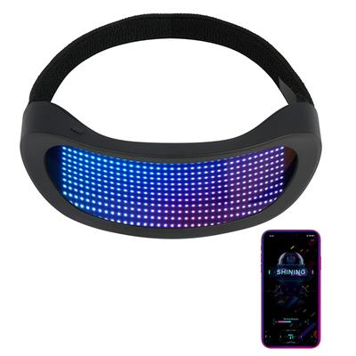 Inteligentní brýle LED podporují ovládání APP, narozeninové brýle s Bluetooth na párty, bar, blikající displej, DIY animace, USB dobíjecí svítící brýle