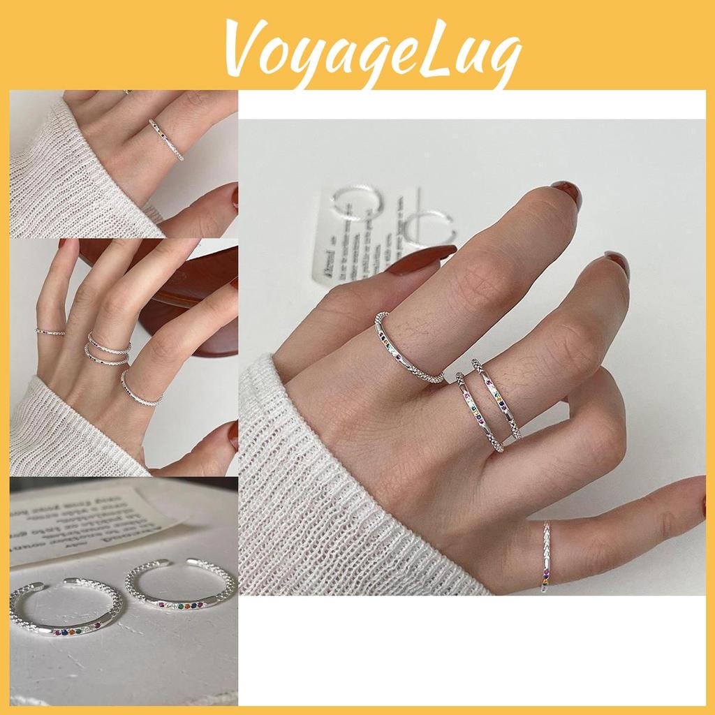 Elegant Korean Style Minimalist Geometric Ring For Women With Adjustable Copper Band