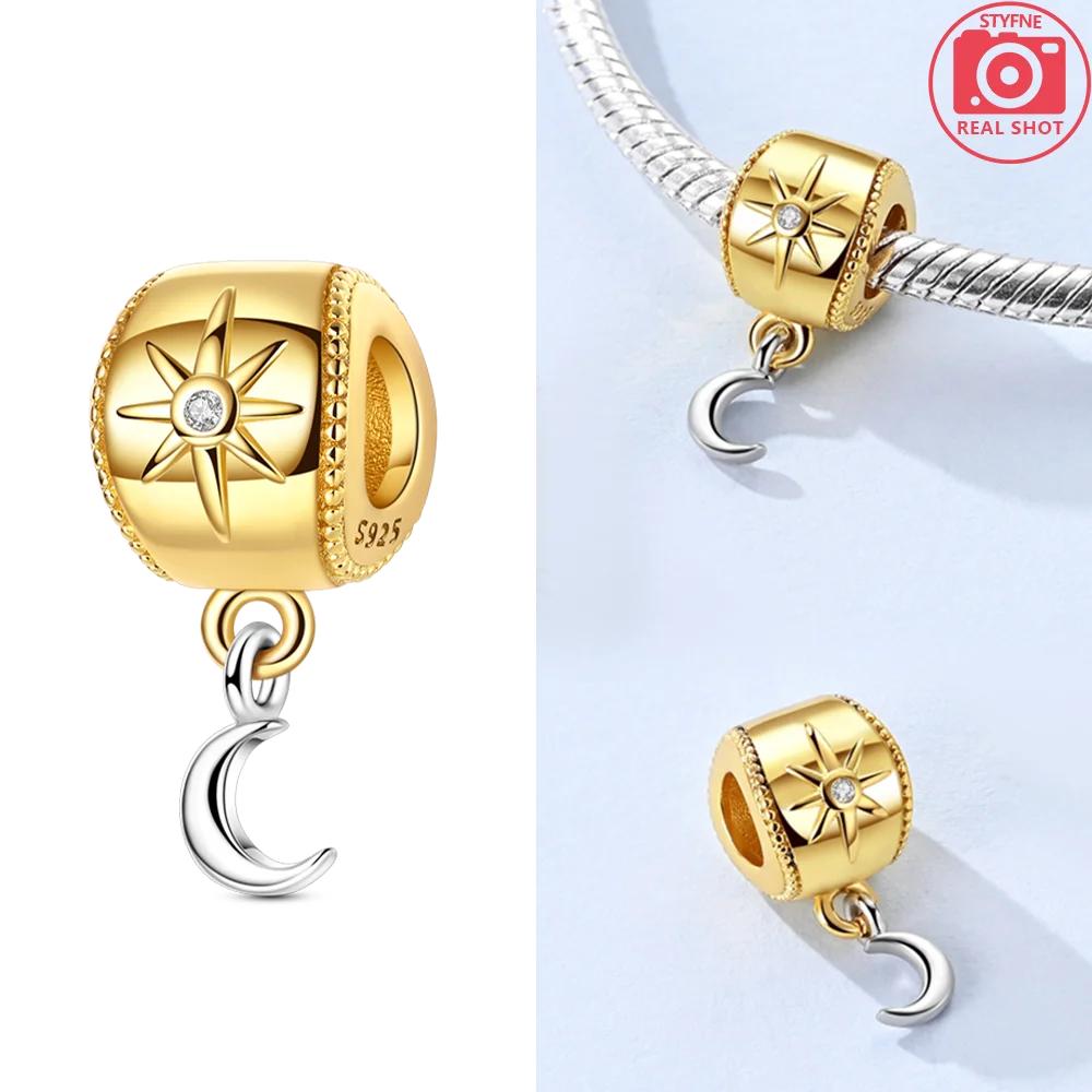 Original Copper Sun Leopard Gold Diy Charms Beads Inlaid Zircon Pendants Fit Bracelet Diy Jewelry Women Gift