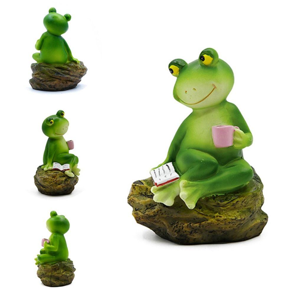 Resin Garden Frog Statue Cartoon Miniatures Figurine Crafts Animal Sculpture  Fish Tank