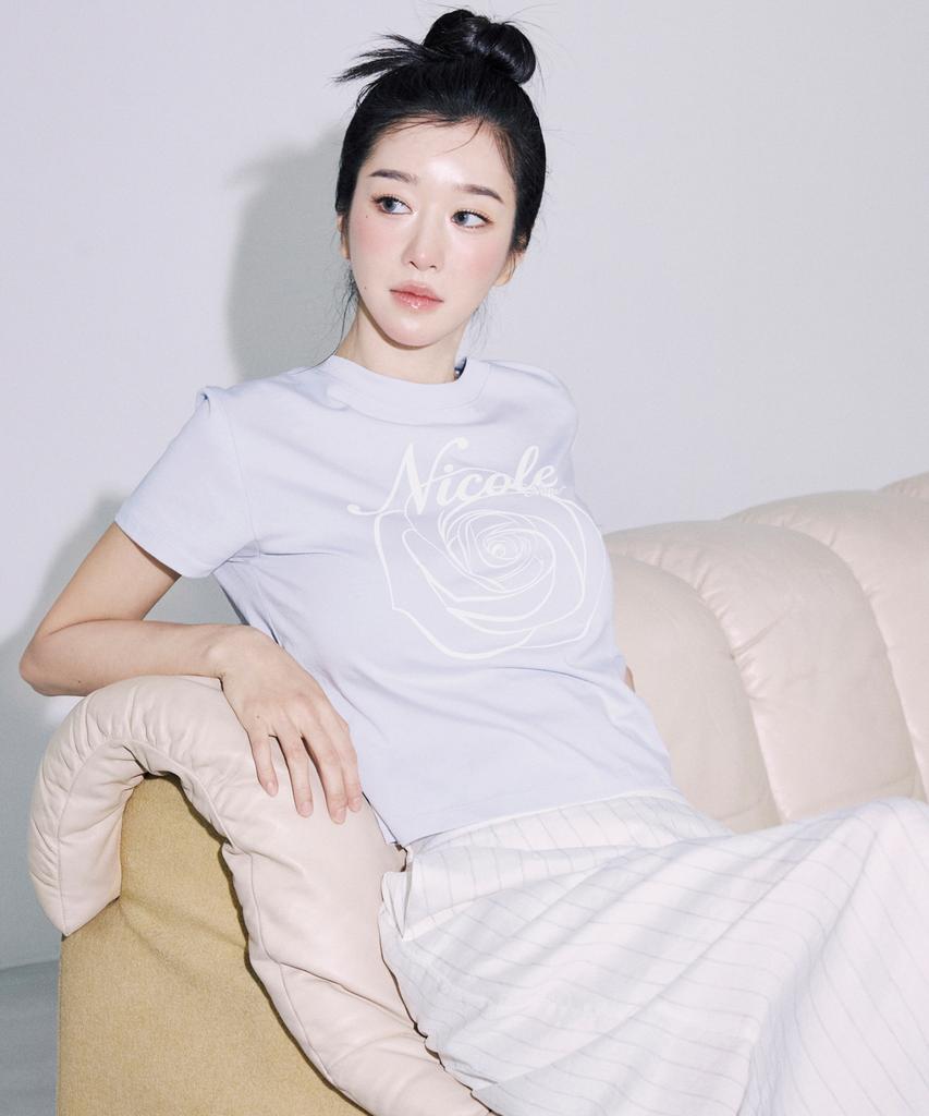 Nigaennikol Linen Stripe Long Skirt_Ivory