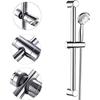 Shower Holder Bracket, Adjustable Replacement Shower Holder 18-25 Mm ABS Shower Head Bar Mount, Uphill With Chrome Finish, Grey