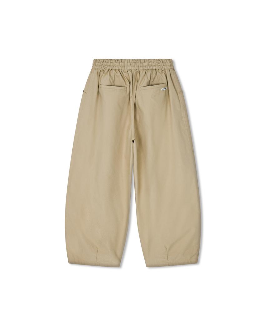 ANGLAN Unbalance Long Tuck Balloon Pants - Beige