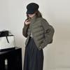 Autumn and winter new down padded jacket women's jacket splicing stand-up collar padded jacket casual versatile small padded jacket