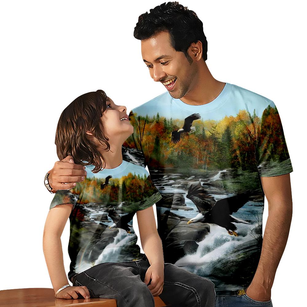 3D Printing Eagle Tshirts Shirts for Men Round-Neck Youth Adult Costume