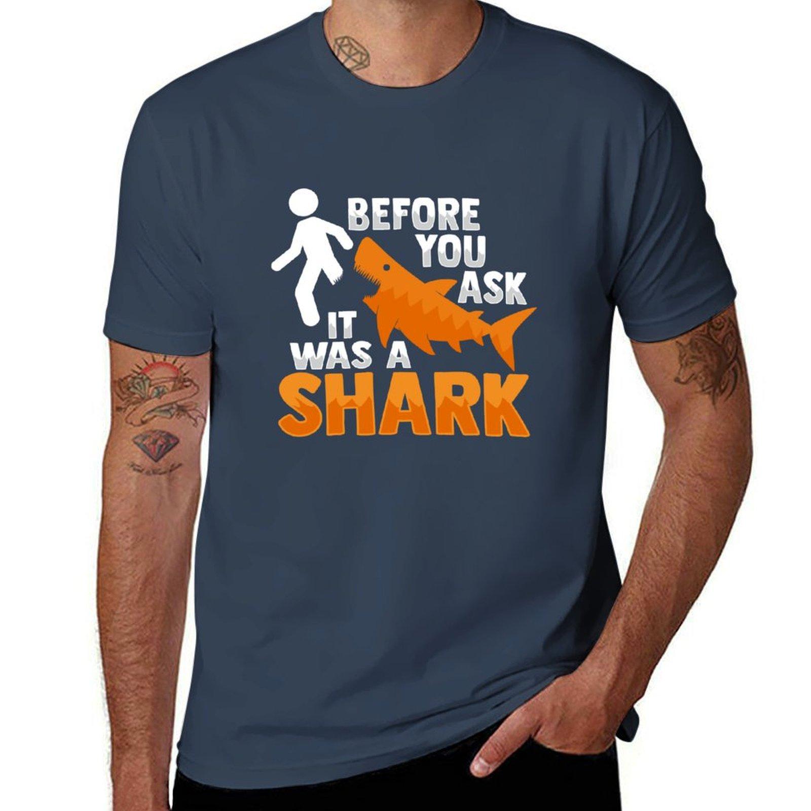Amputee Joke Leg Prosthetic Shark Design for a Leg TShirt Casual Loose Fit Summer Tee Shirt S