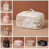 Solid Color Mesh Cosmetic Bag Large Capacity Pillow Makeup Pouch Transparent Makeup Bag  Lady