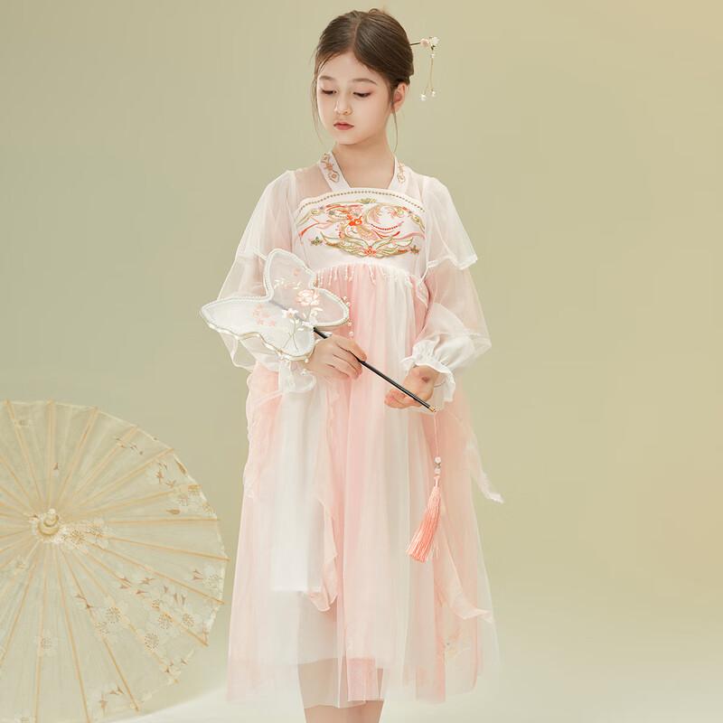 Little Tiger Patti Girls  Pearl Embroidered Hanfu Dress 120cm