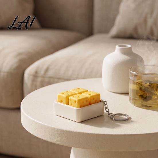 Office Workers Stress Reducer 3D Printed Cheese Clicker Toy Portable Cube Fidget Adults Sensory Anxiety Relief Gadget for and Kids Toys