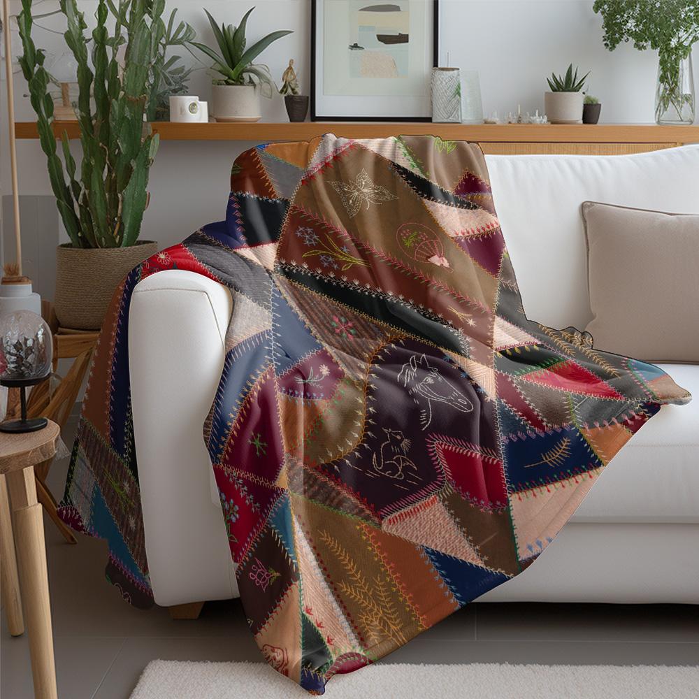 Patchwork Quilt Blanket Vintage Ethnic Throw Sofa Bed Cover Decorative Bedspread Home Textile
